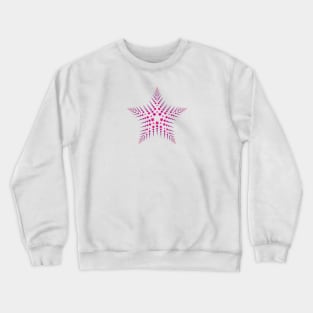 Hot pink fractal star - beautiful design for girls and women Crewneck Sweatshirt